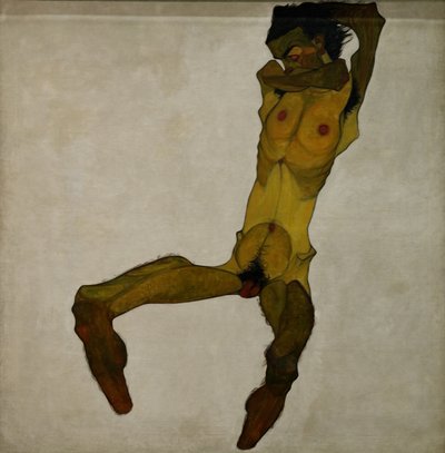 Seated Male Nude (Self-Portrait) by Egon Schiele